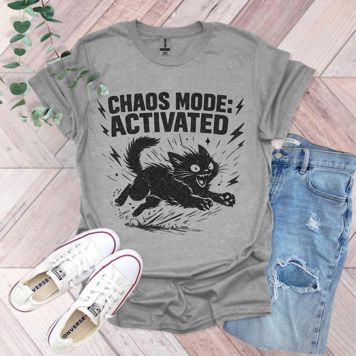 Chaos Mode Activated Cat T-Shirt | Cat Lover Gift
