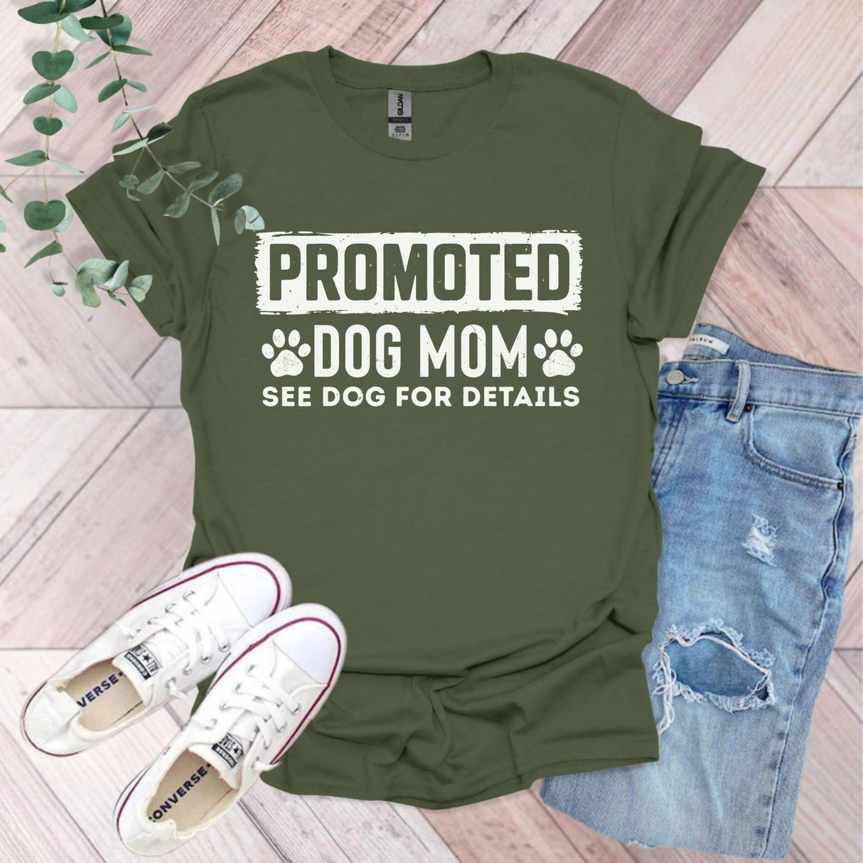Promoted Dog Mom See Dog For Details T-Shirt