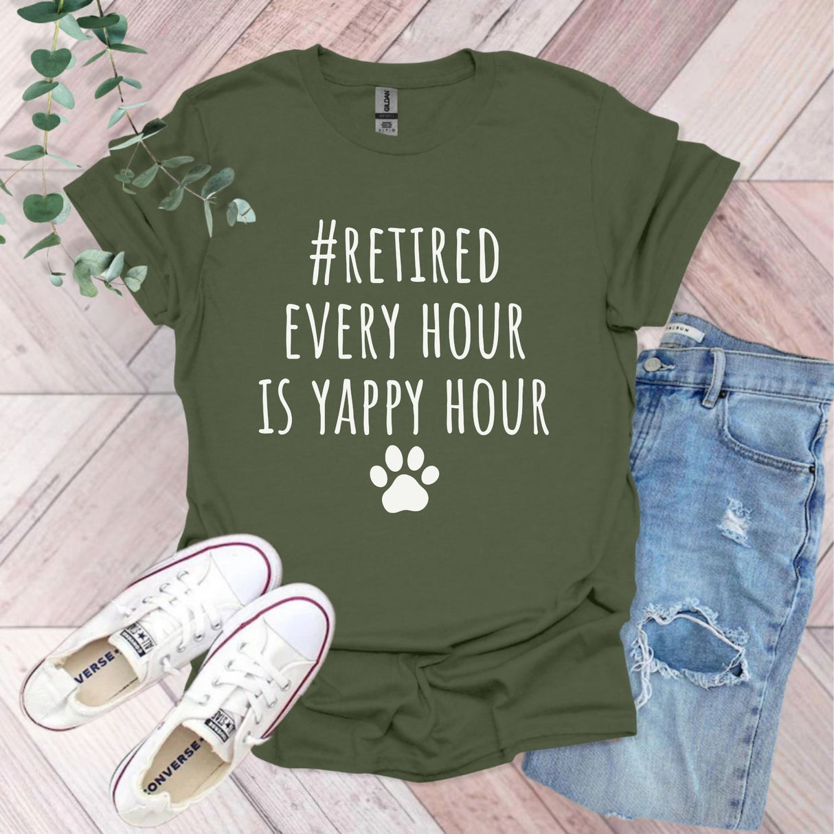 Retired Every Hour Is Yappy Hour T-Shirt