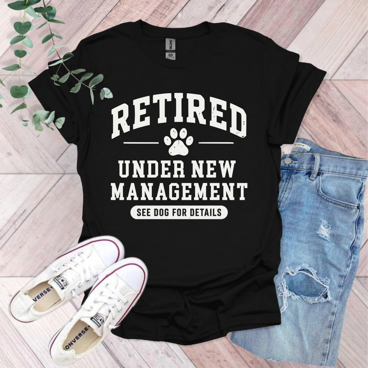 Retro Retired Under New Management See Dog For Details T-Shirt