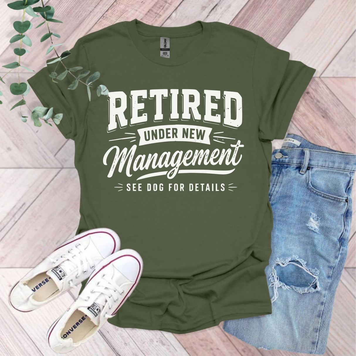 Retired Under New Management See Dog For Details T-Shirt | Retirement Gift