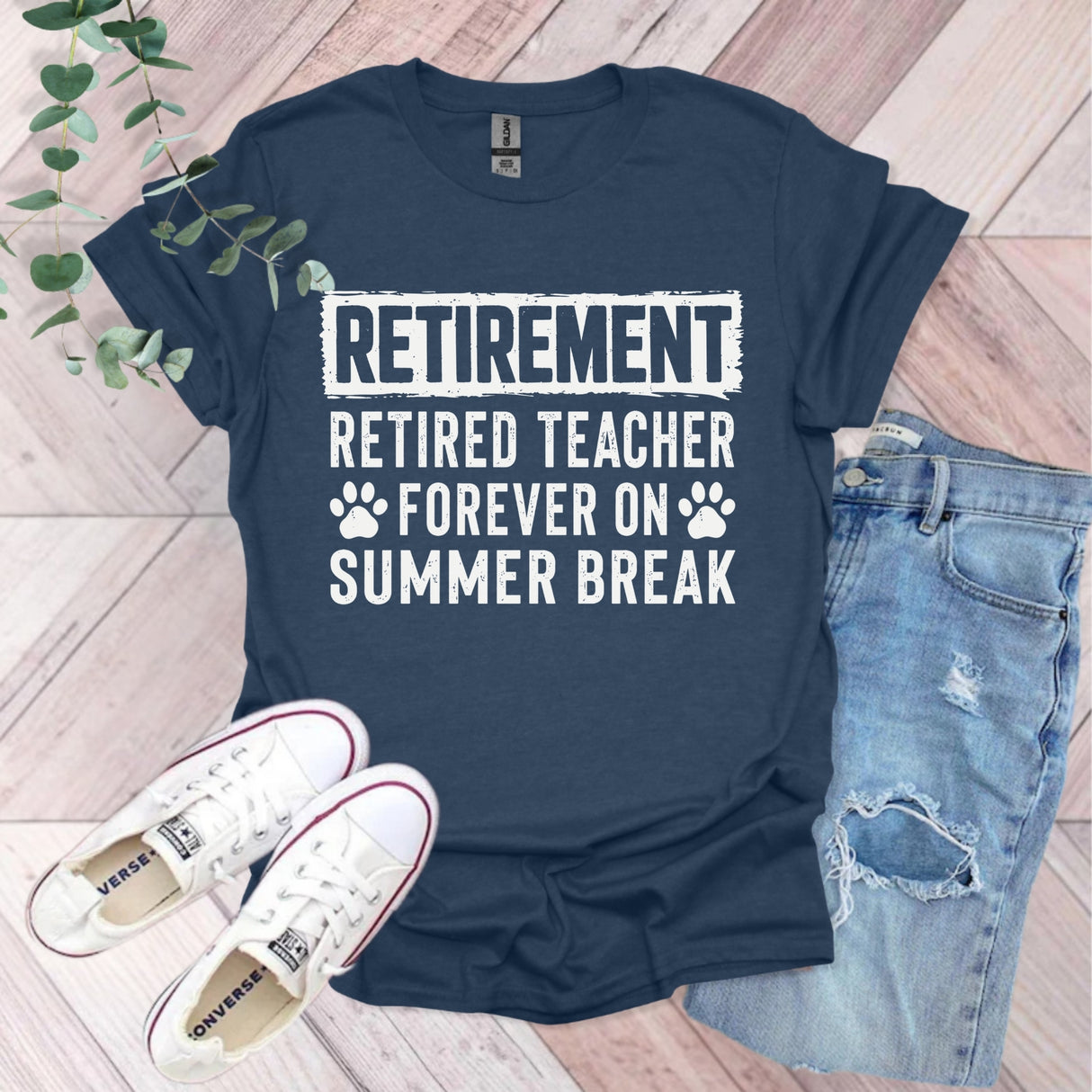 Retirement Retired Teacher Forever On Summer Break T-Shirt