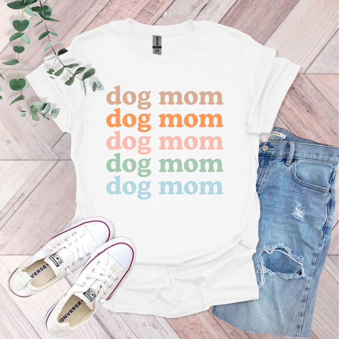 a t - shirt with the words dog mom on it