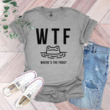 a t - shirt that says wtf where's the frog?