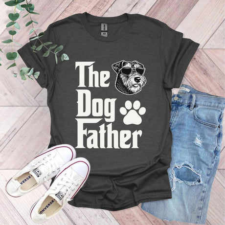 a t - shirt that says the dog father with a dog's paw on