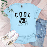 a t - shirt that says cool with sunglasses on it