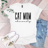 a t - shirt with the words cat mom on it