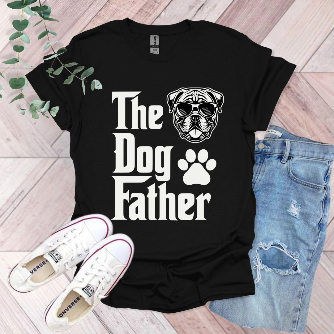 a black shirt with a dog's face on it