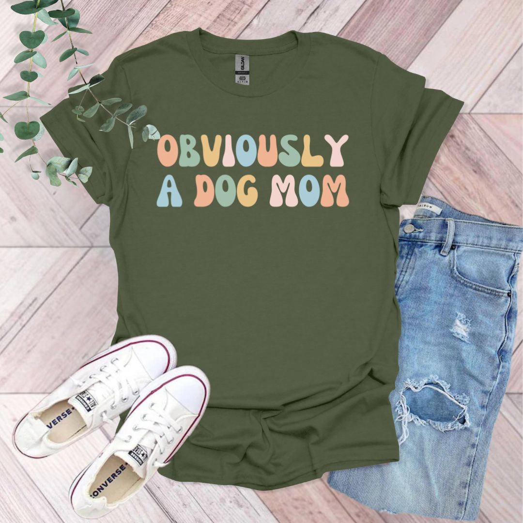 a t - shirt that says, i'm seriously a dog mom