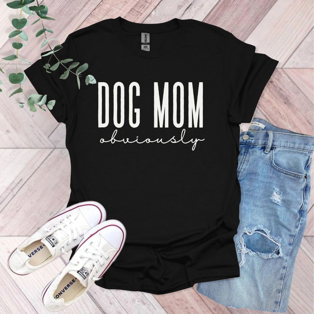 a t - shirt with the words dog mom on it