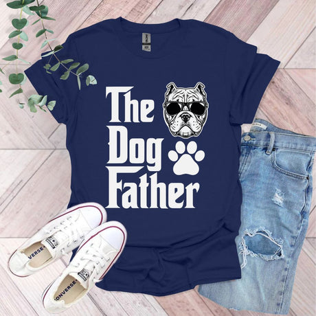 a t - shirt that says the dog father with a dog's paw on