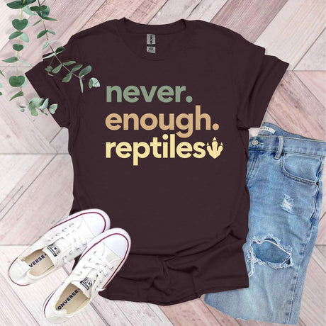 a t - shirt that says i never enough reptiles