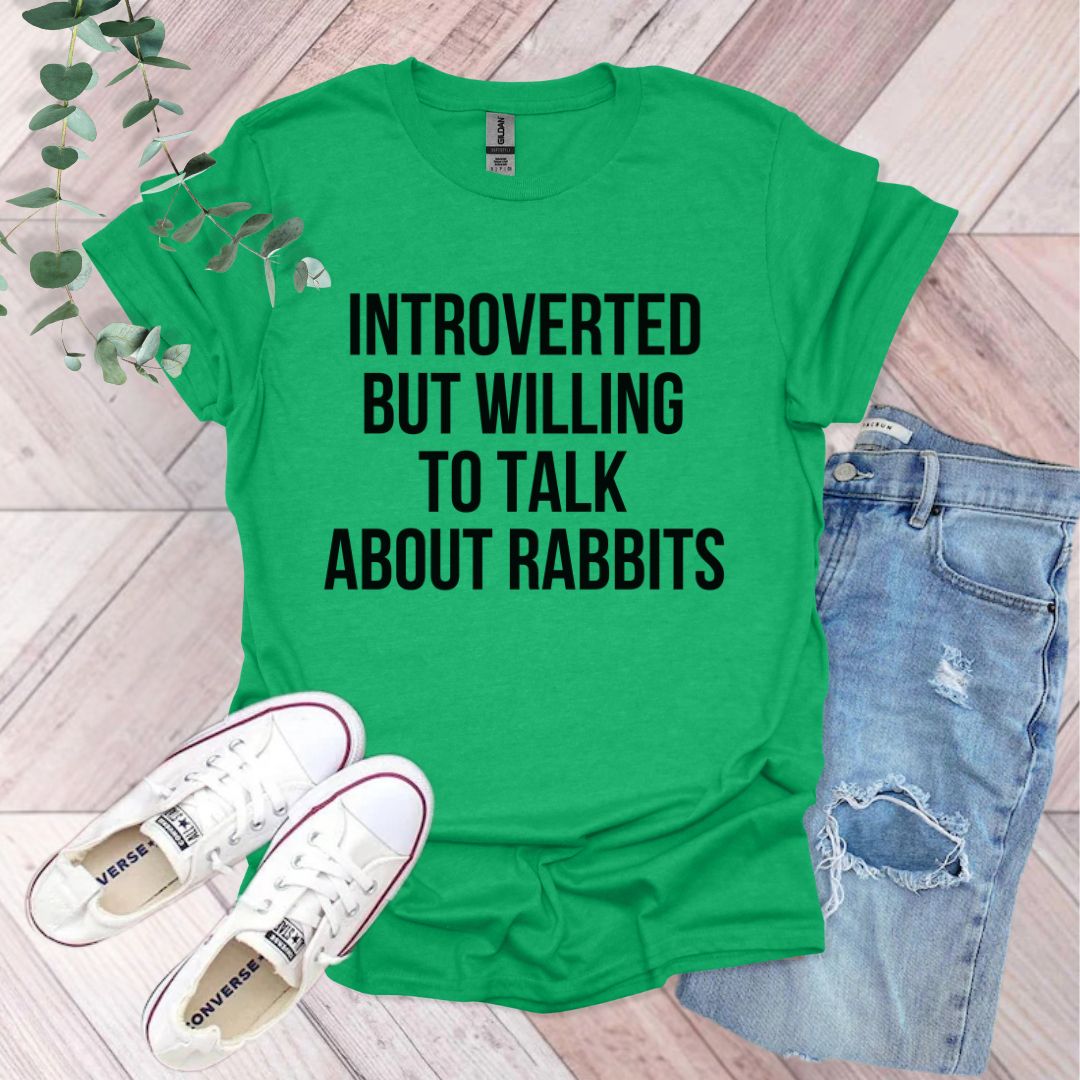 a t - shirt that says,'i'm interested about rabbit rabbits '