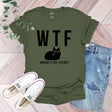 a t - shirt with the words wtf where's the flier?