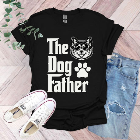 a t - shirt that says the dog father with a dog's paw on