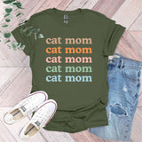 a t - shirt that says, cat mom, cat mom