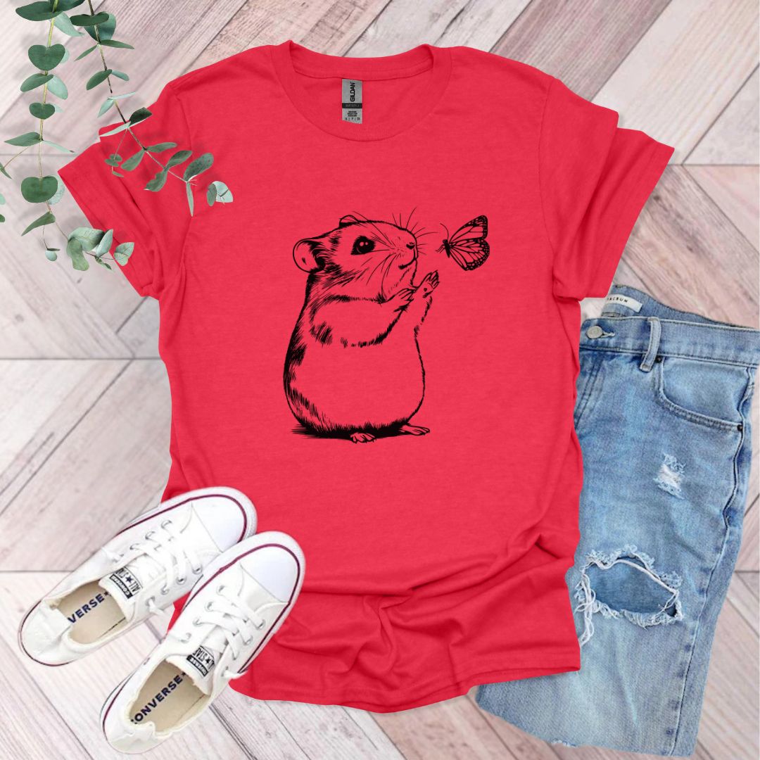 Hamster And Butterfly T-Shirt