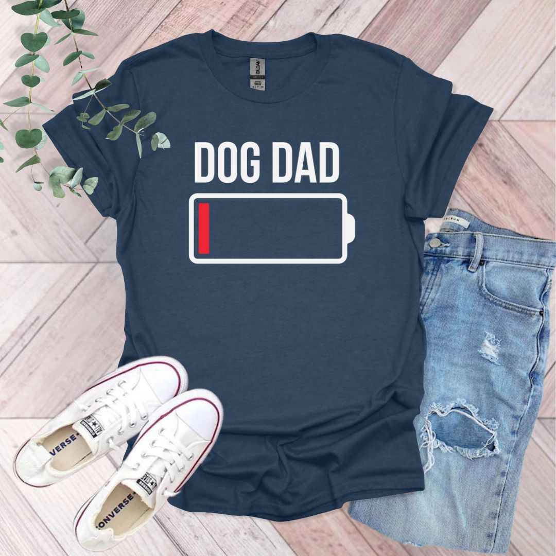Dog Dad Low Battery T-Shirt