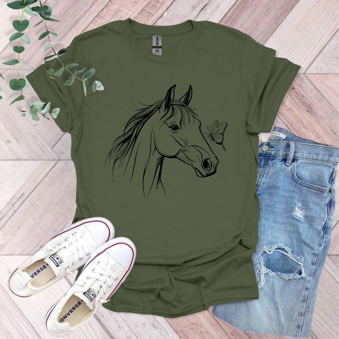 Horse And Butterfly T-Shirt