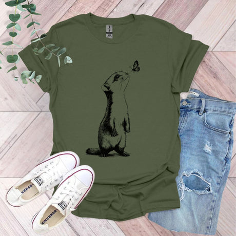 Ferret And Butterfly T-Shirt