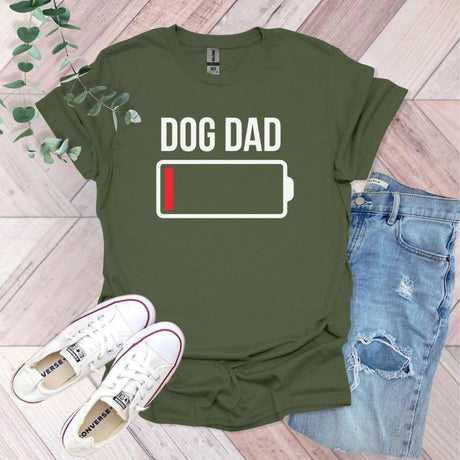 Dog Dad Low Battery T-Shirt