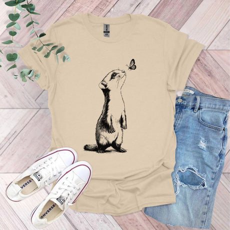 Ferret And Butterfly T-Shirt