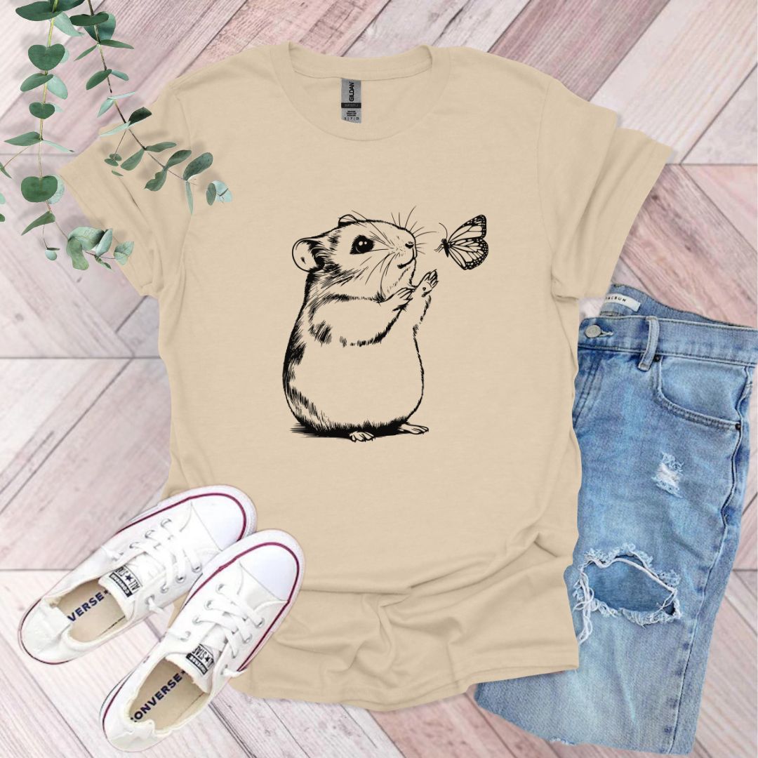 Hamster And Butterfly T-Shirt