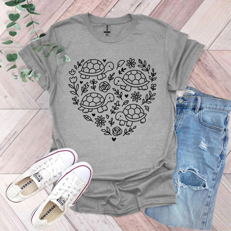 Floral Hearts Turtle T-Shirt