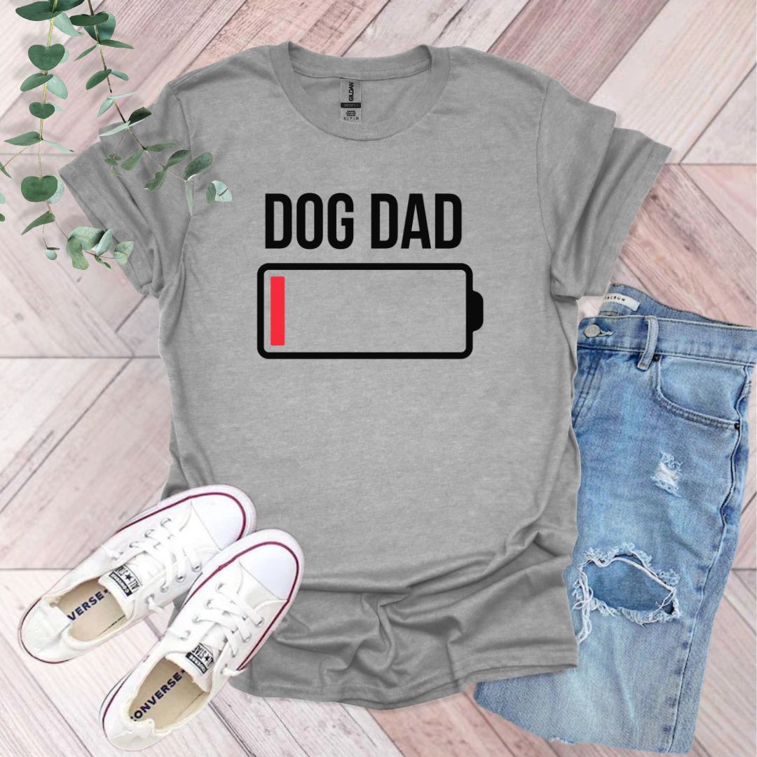 Dog Dad Low Battery T-Shirt