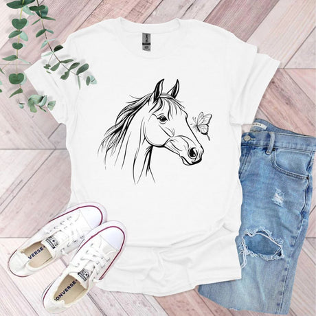 Horse And Butterfly T-Shirt