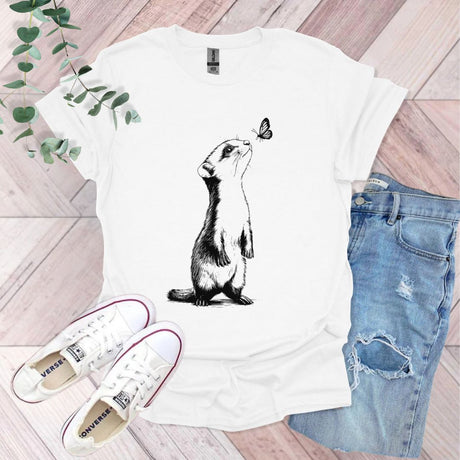 Ferret And Butterfly T-Shirt