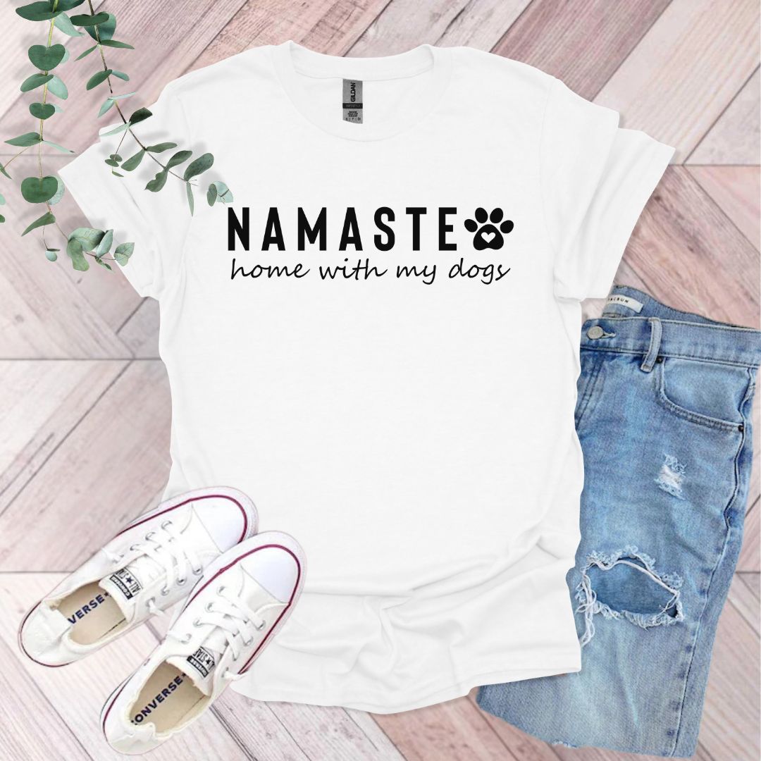 Namaste Home With My Dogs T-Shirt