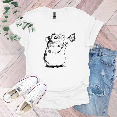 Hamster And Butterfly T-Shirt