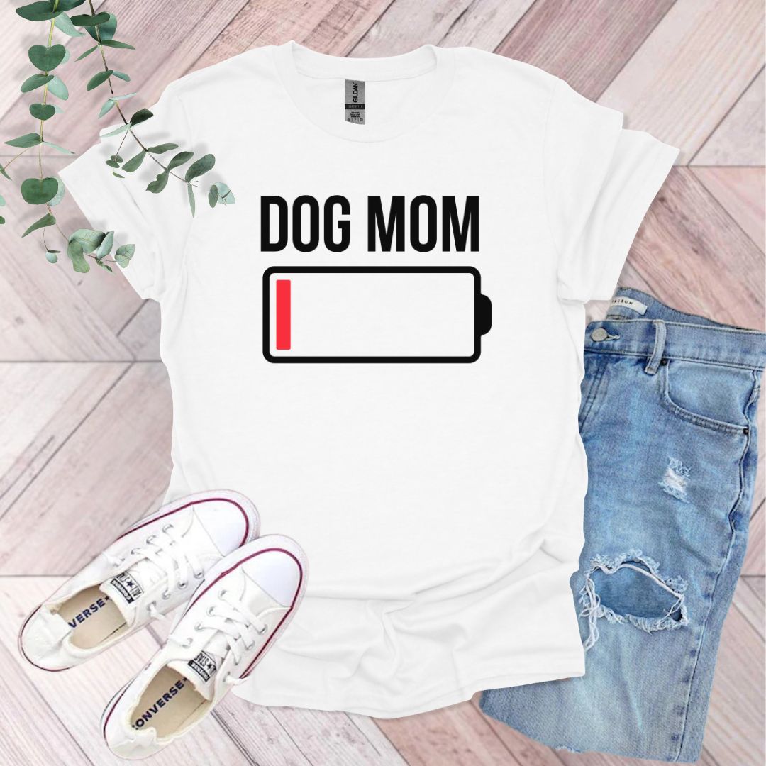 Dog Mom Low Battery T-Shirt