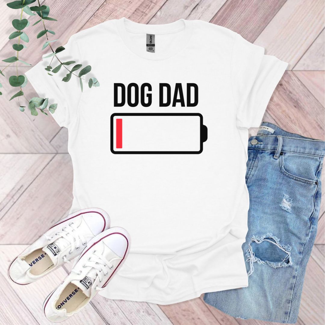 Dog Dad Low Battery T-Shirt