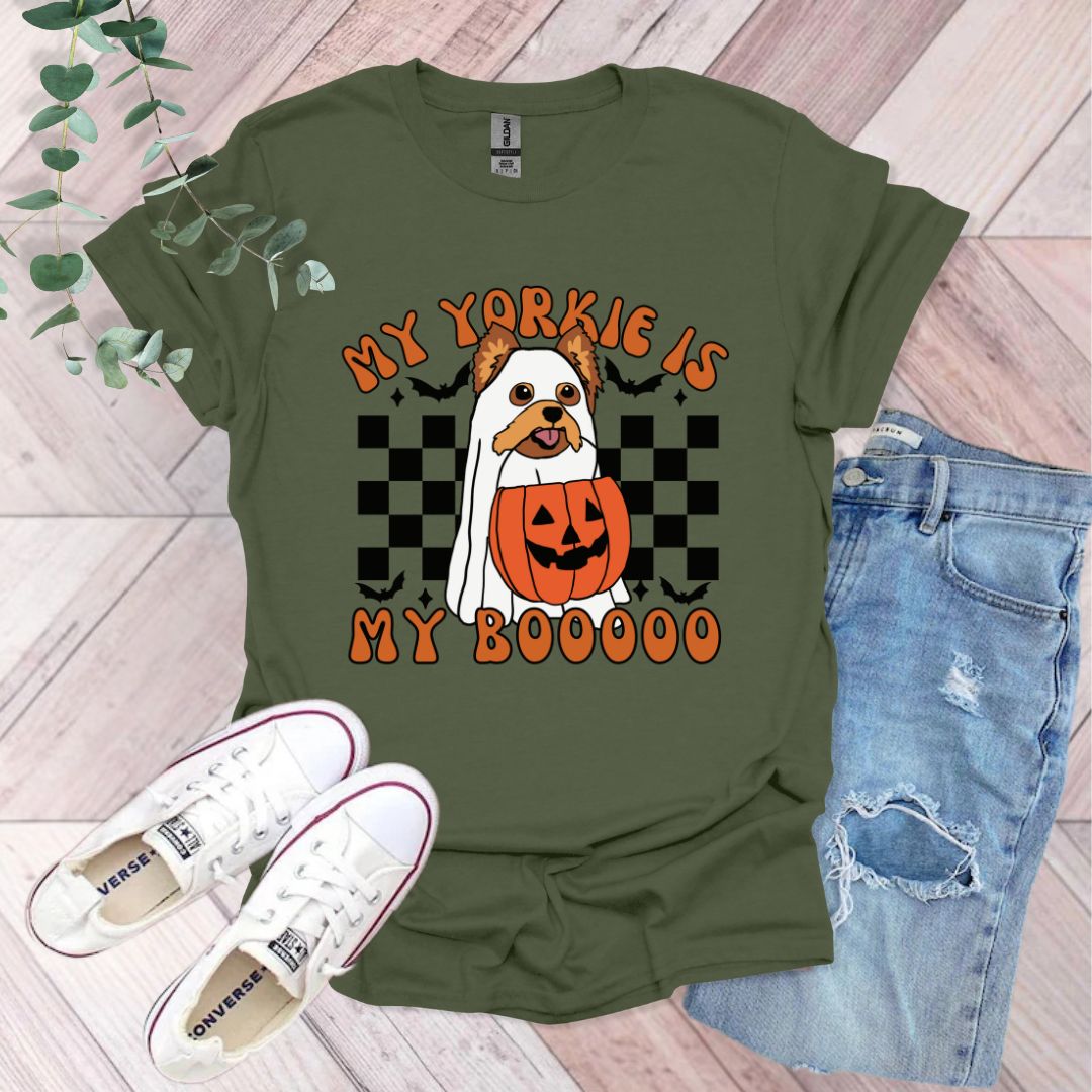 a t - shirt that says, my york is my boooo