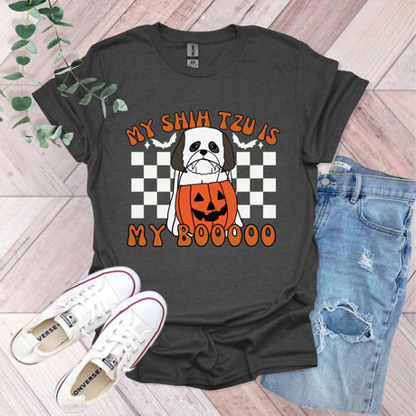 a t - shirt that says, my shih tzu is my boooo