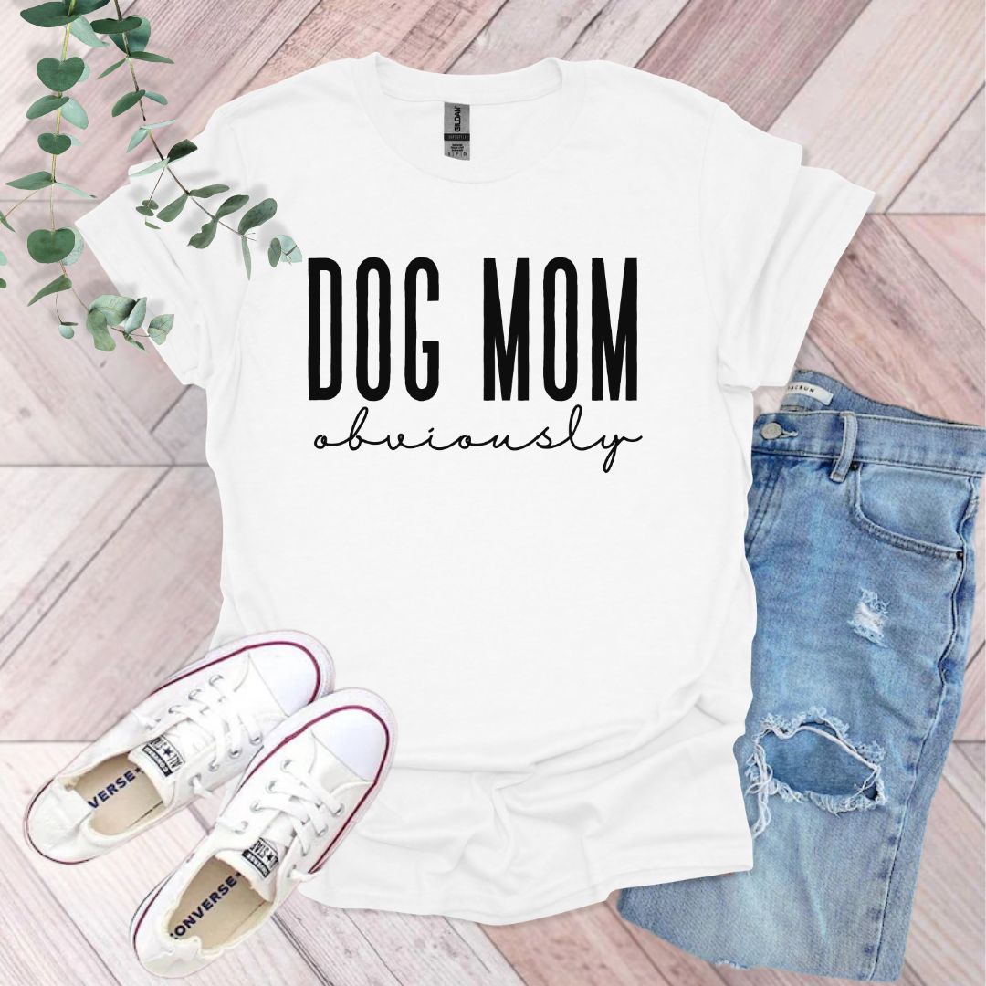 a t - shirt with the words dog mom on it