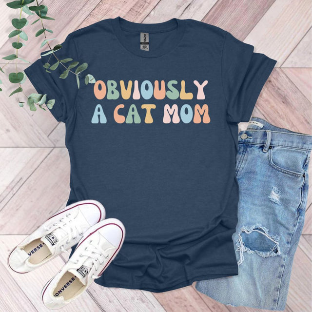 a t - shirt that says, seriously a cat mom