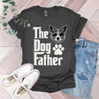 a t - shirt that says the dog father with a dog's paw on